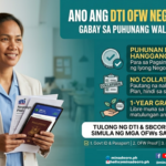 Infographic ng DTI OFW Negosyo Fund na nagpapakita ng pautang na walang collateral para sa mga nagbabalik-bayan na OFW.